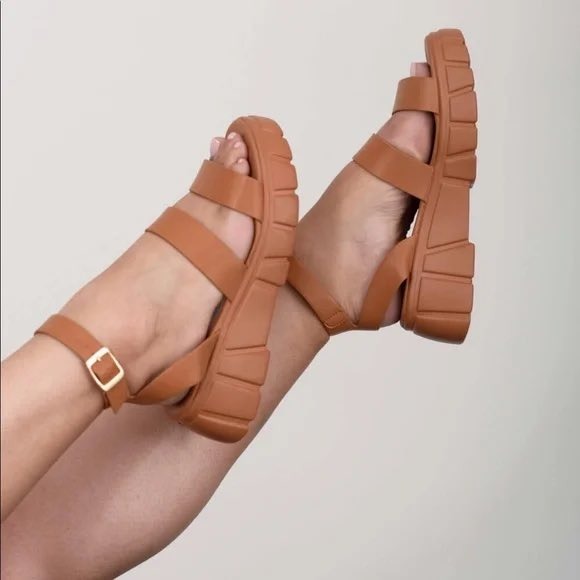 NIB Weeboo HIGH 2 Brown Braided Platform Chunky Sole Sandals Women's Size 6 - Picture 10 of 10